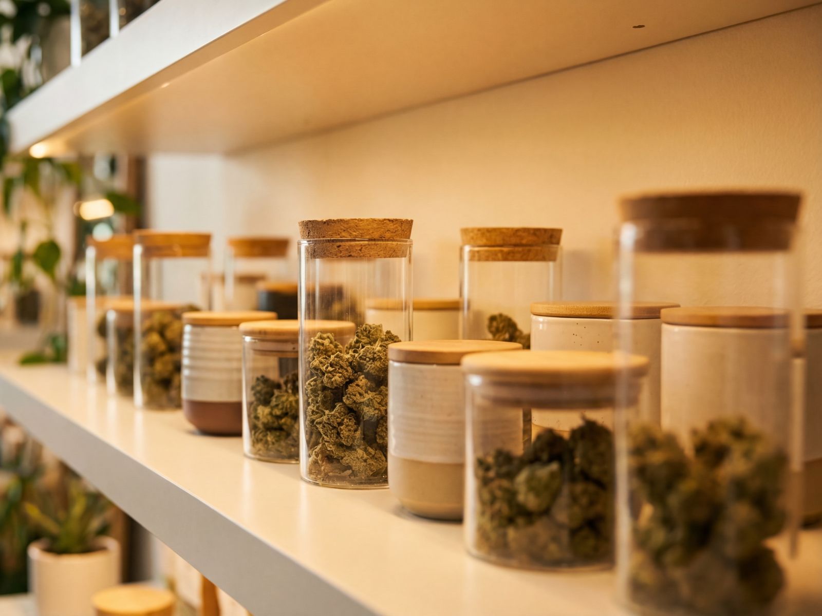 cannabis in jars dispensary