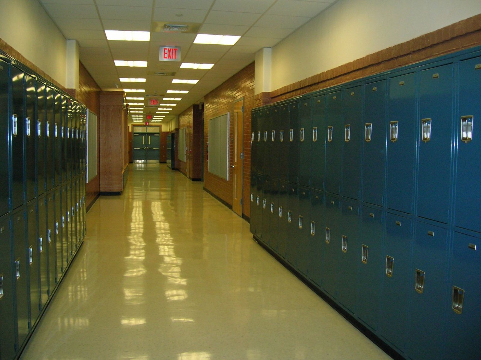 school hallway lockers